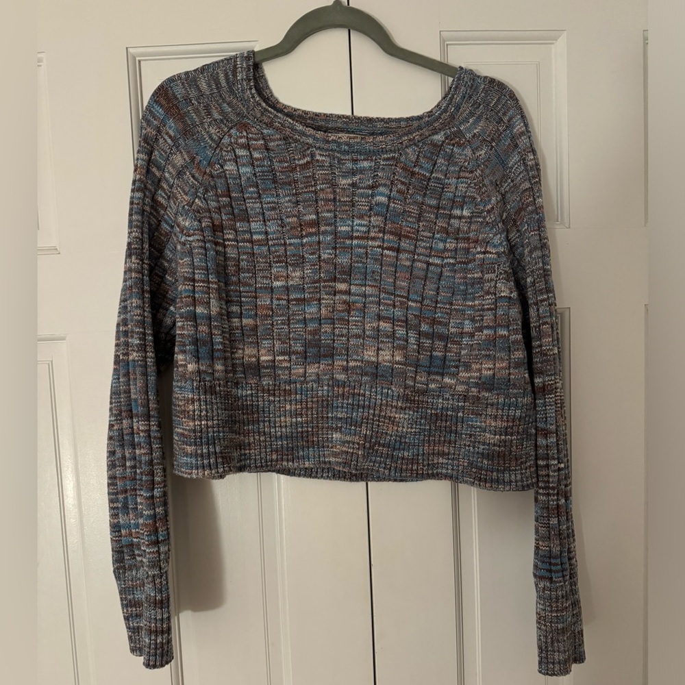 LA Hearts Blue Cropped Sweater